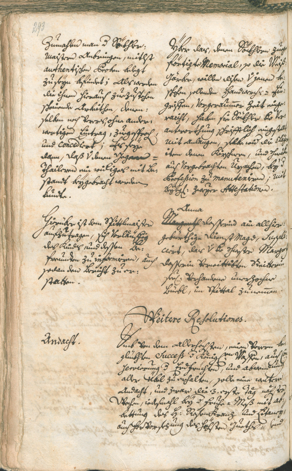 Stadtarchiv Bozen - BOhisto Ratsprotokoll 1741/44 