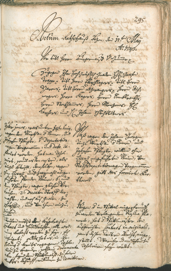 Archivio Storico della Città di Bolzano - BOhisto protocollo consiliare 1741/44 