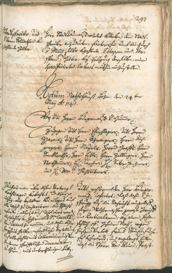 Stadtarchiv Bozen - BOhisto Ratsprotokoll 1741/44 