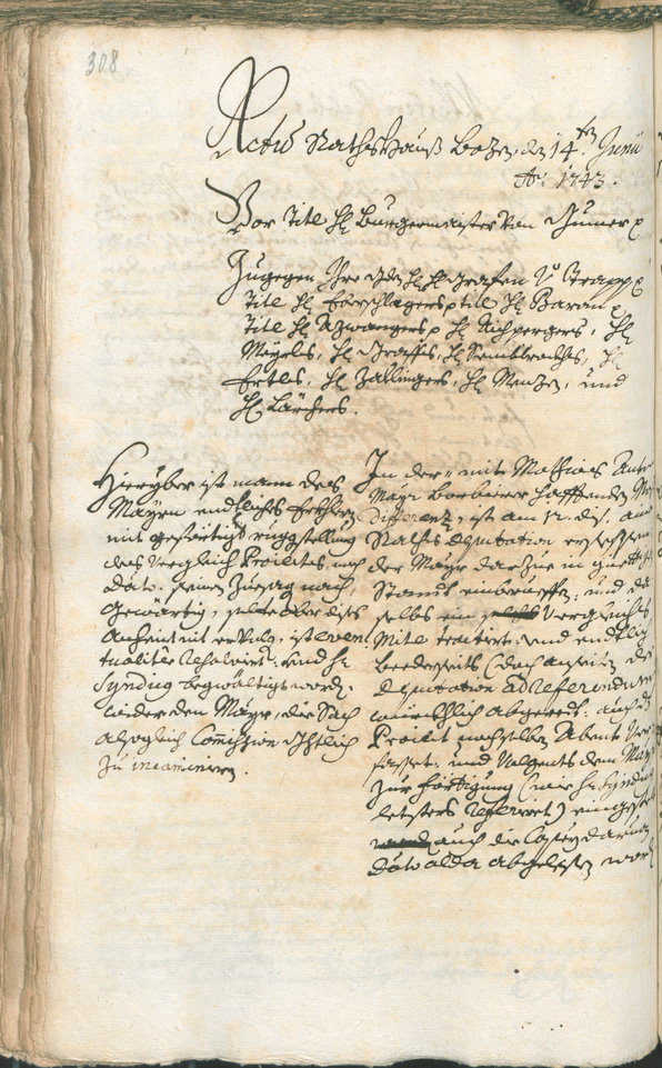 Archivio Storico della Città di Bolzano - BOhisto protocollo consiliare 1741/44 