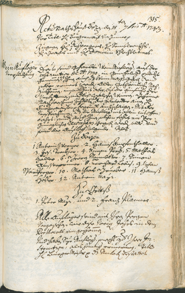 Archivio Storico della Città di Bolzano - BOhisto protocollo consiliare 1741/44 