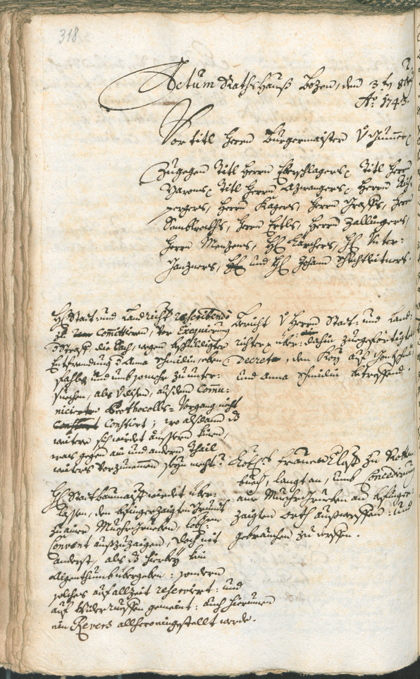 Archivio Storico della Città di Bolzano - BOhisto protocollo consiliare 1741/44 