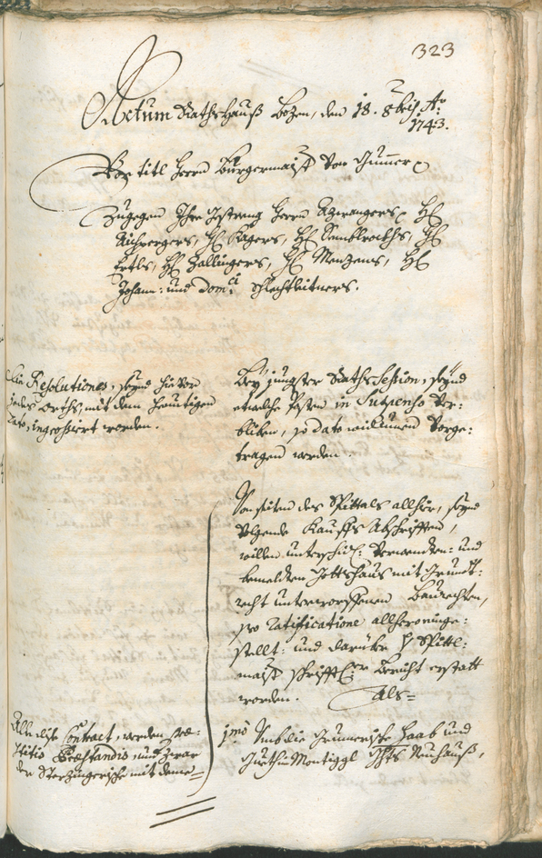 Archivio Storico della Città di Bolzano - BOhisto protocollo consiliare 1741/44 