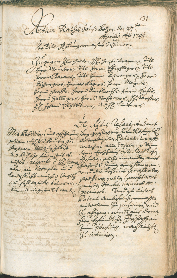 Archivio Storico della Città di Bolzano - BOhisto protocollo consiliare 1741/44 