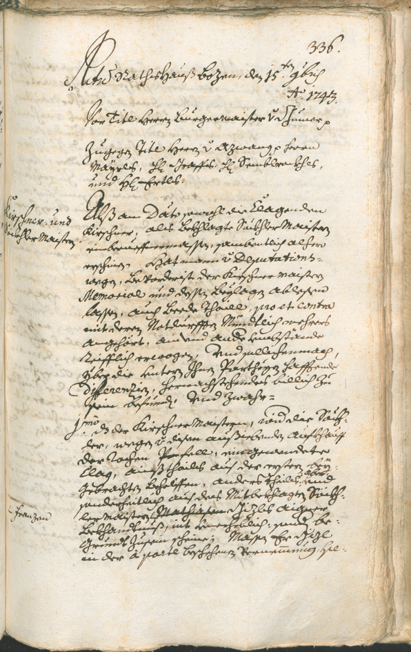 Archivio Storico della Città di Bolzano - BOhisto protocollo consiliare 1741/44 