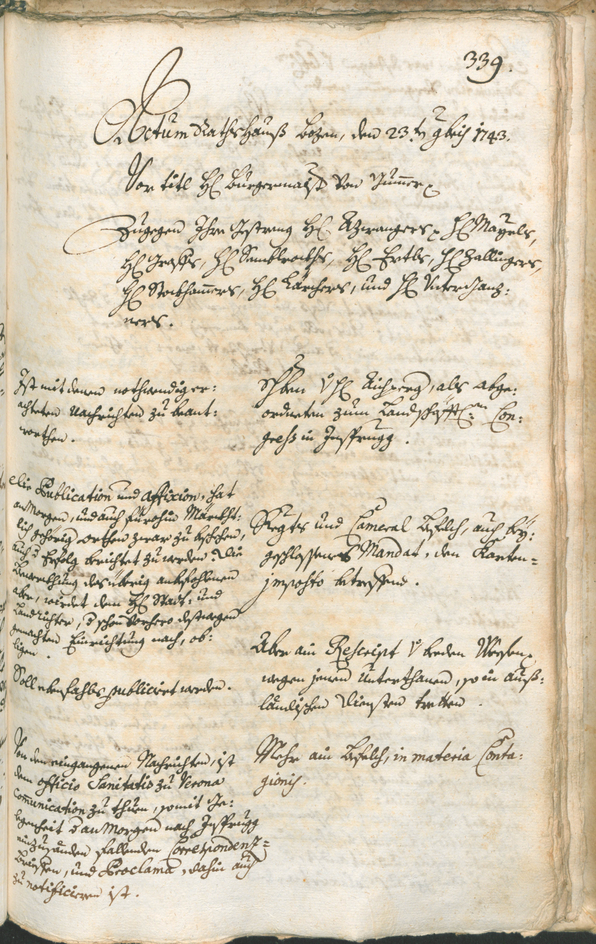 Archivio Storico della Città di Bolzano - BOhisto protocollo consiliare 1741/44 