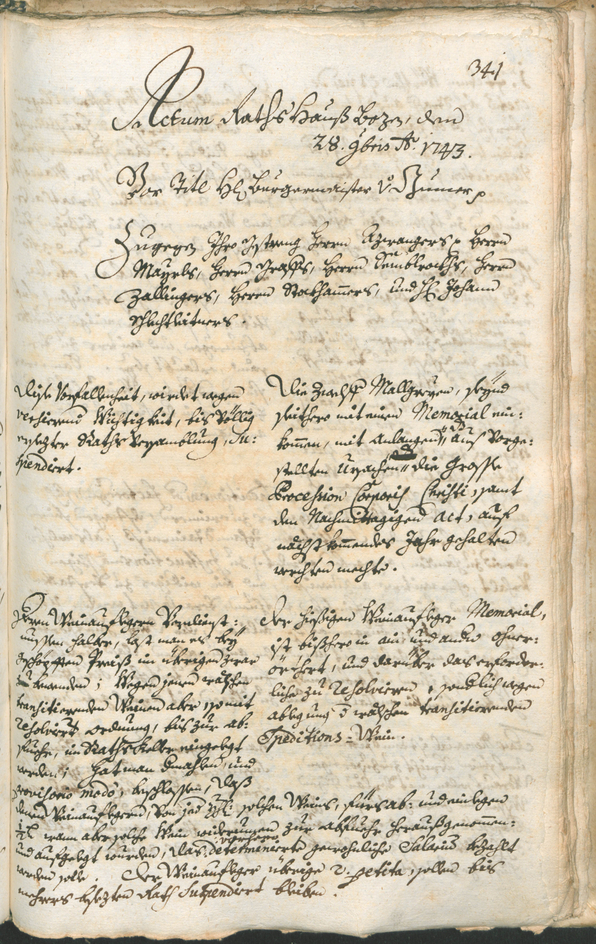 Archivio Storico della Città di Bolzano - BOhisto protocollo consiliare 1741/44 