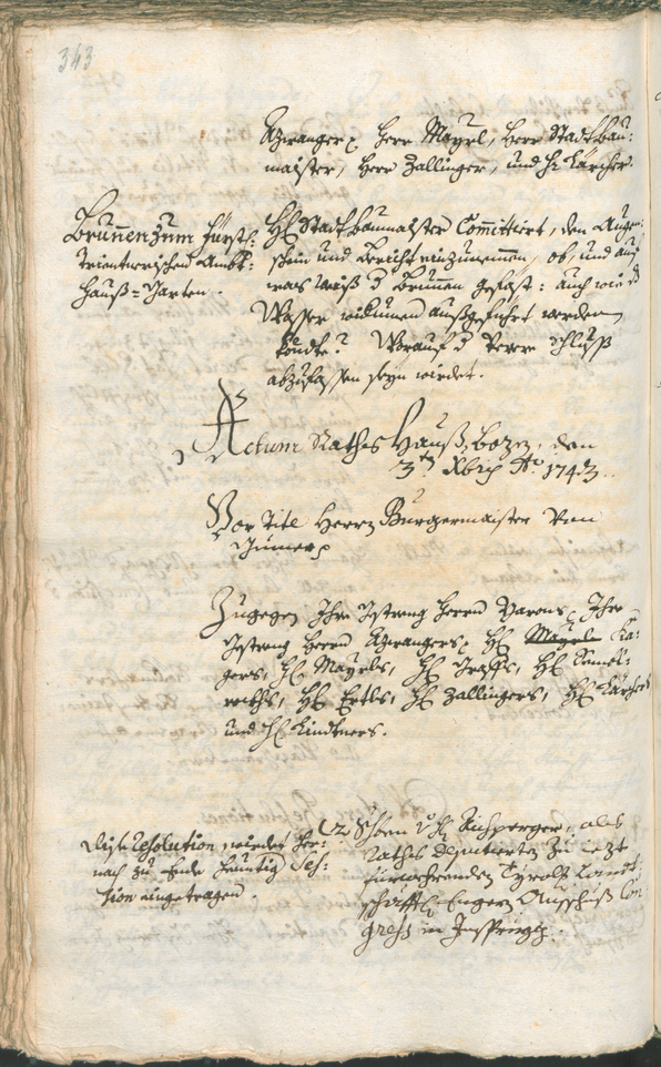 Archivio Storico della Città di Bolzano - BOhisto protocollo consiliare 1741/44 