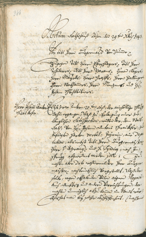 Stadtarchiv Bozen - BOhisto Ratsprotokoll 1741/44 