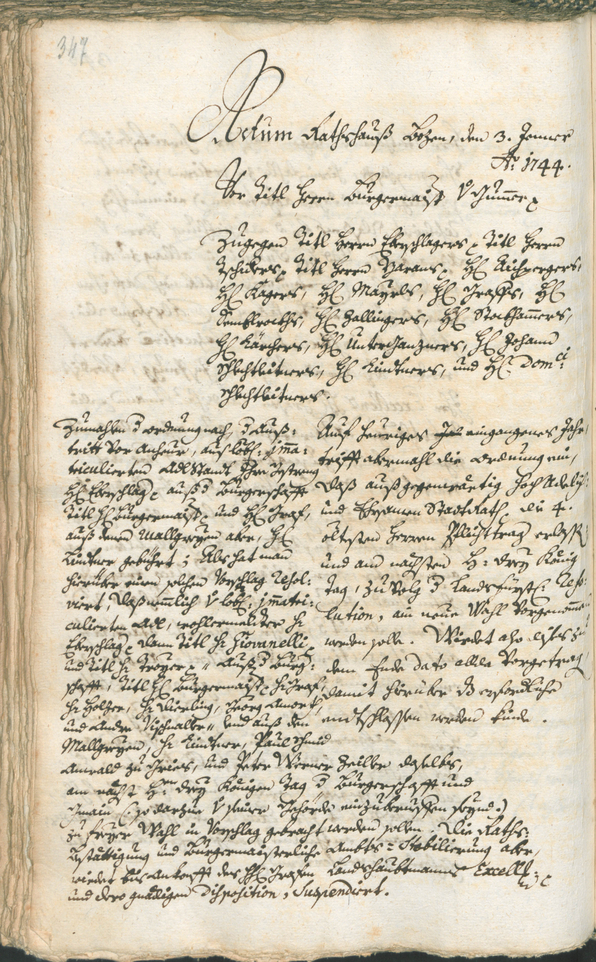 Archivio Storico della Città di Bolzano - BOhisto protocollo consiliare 1741/44 