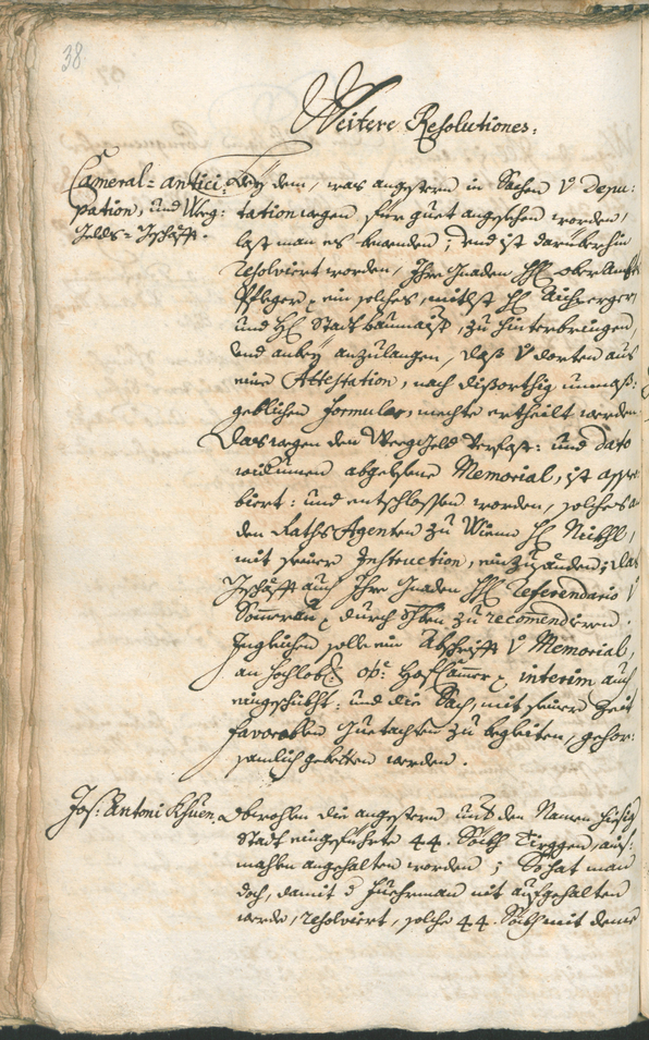 Stadtarchiv Bozen - BOhisto Ratsprotokoll 1741/44 