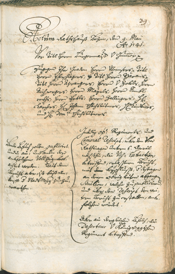 Stadtarchiv Bozen - BOhisto Ratsprotokoll 1741/44 