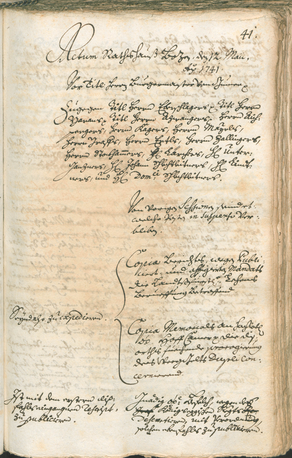 Archivio Storico della Città di Bolzano - BOhisto protocollo consiliare 1741/44 