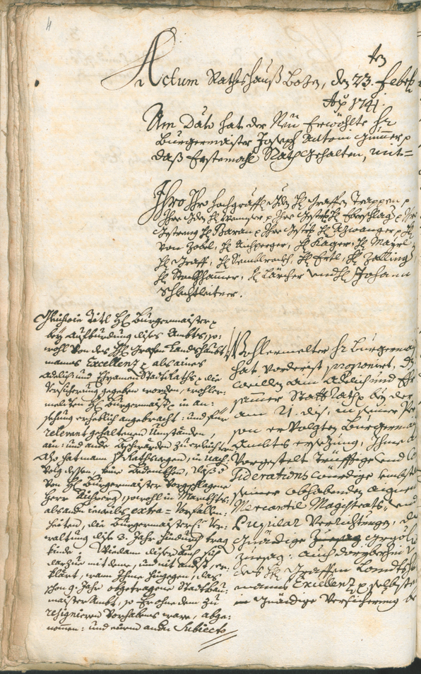 Archivio Storico della Città di Bolzano - BOhisto protocollo consiliare 1741/44 