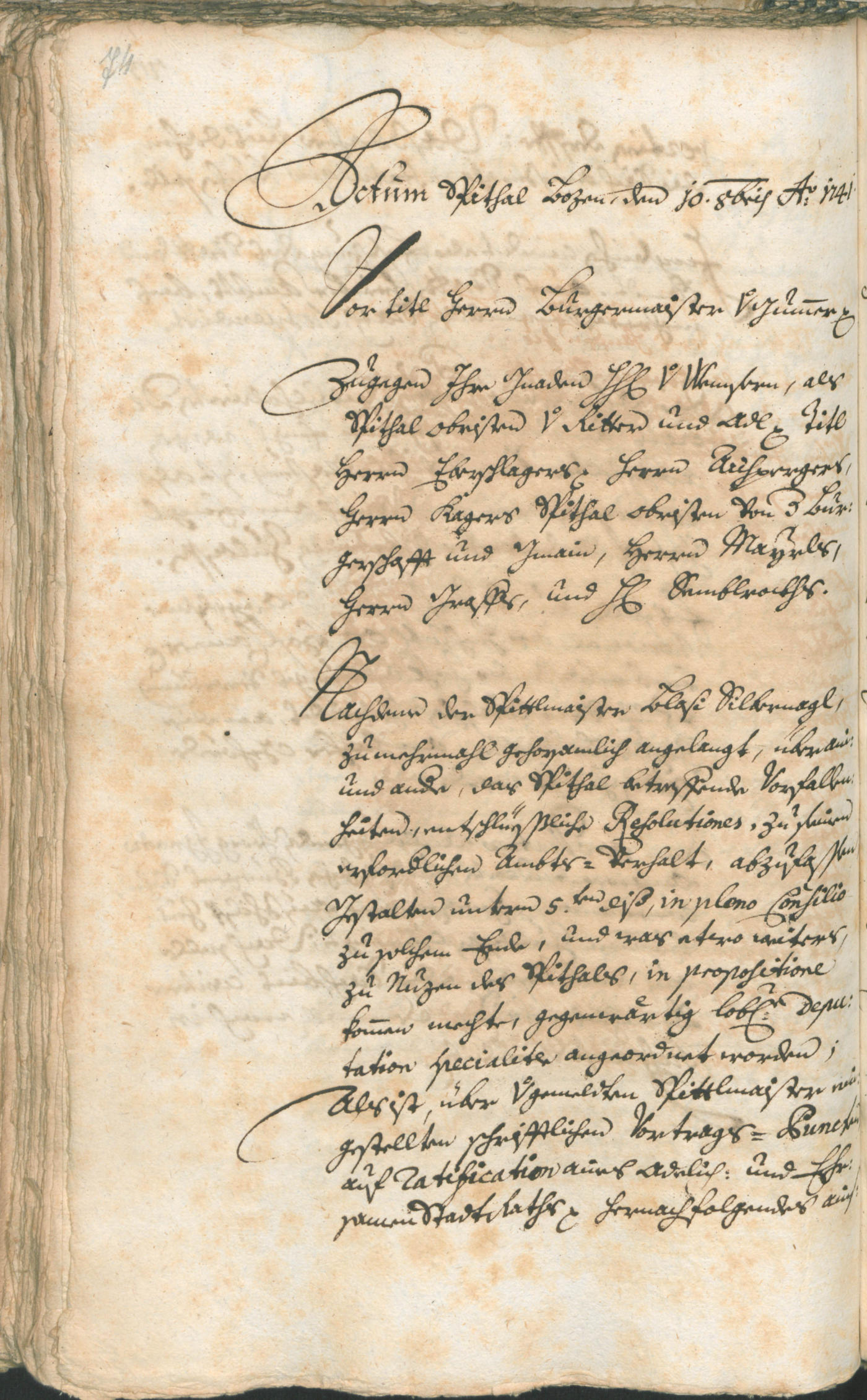 Civic Archives of Bozen-Bolzano - BOhisto Ratsprotokoll 1741/44 