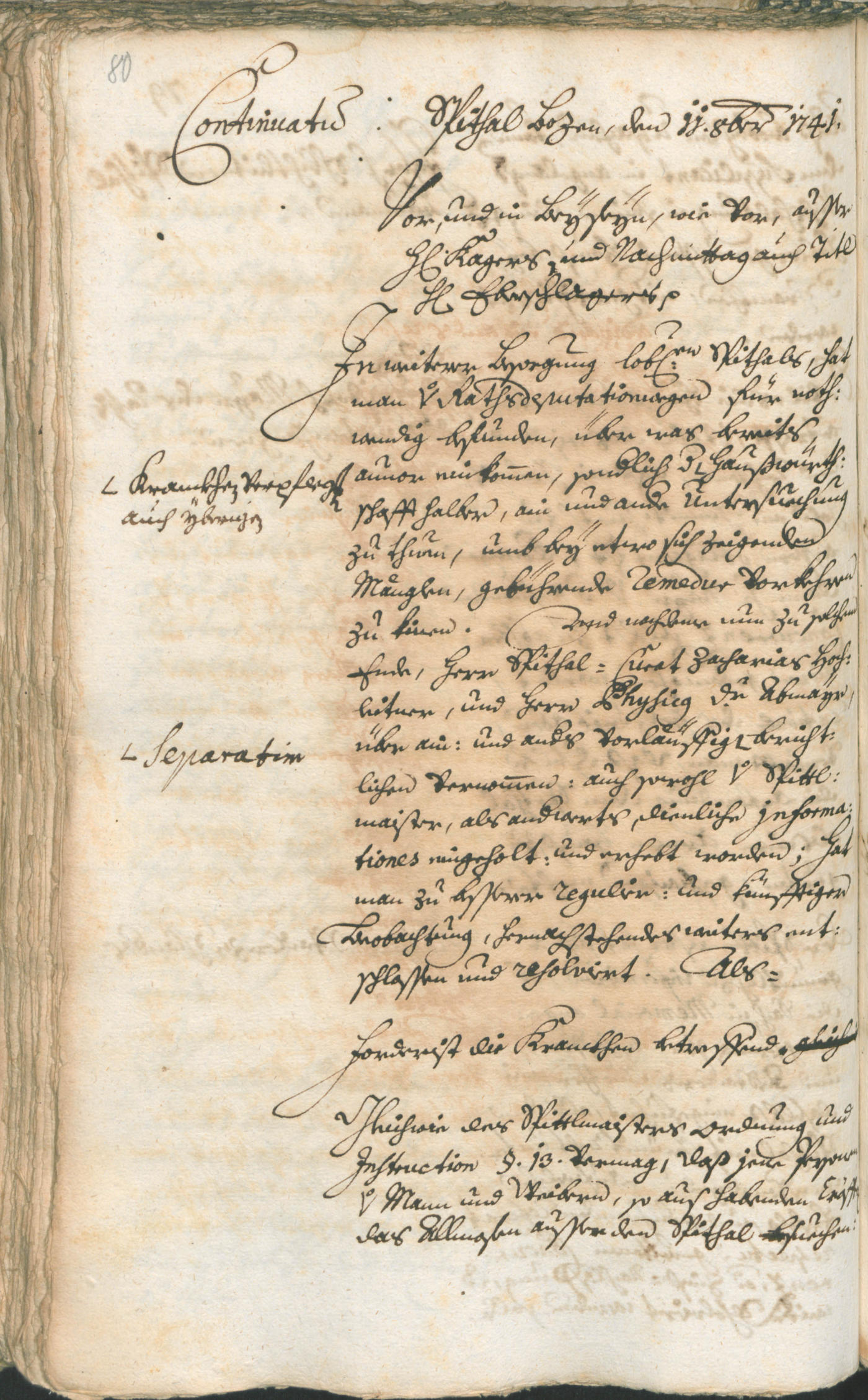 Stadtarchiv Bozen - BOhisto Ratsprotokoll 1741/44 