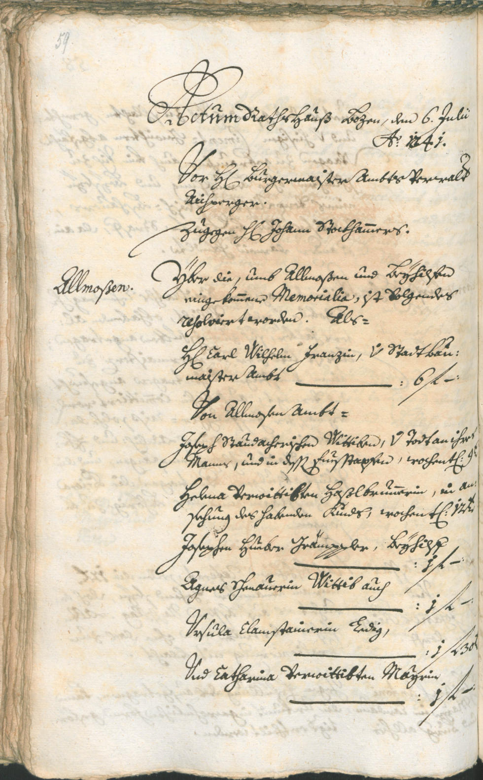 Archivio Storico della Città di Bolzano - BOhisto protocollo consiliare 1741/44 