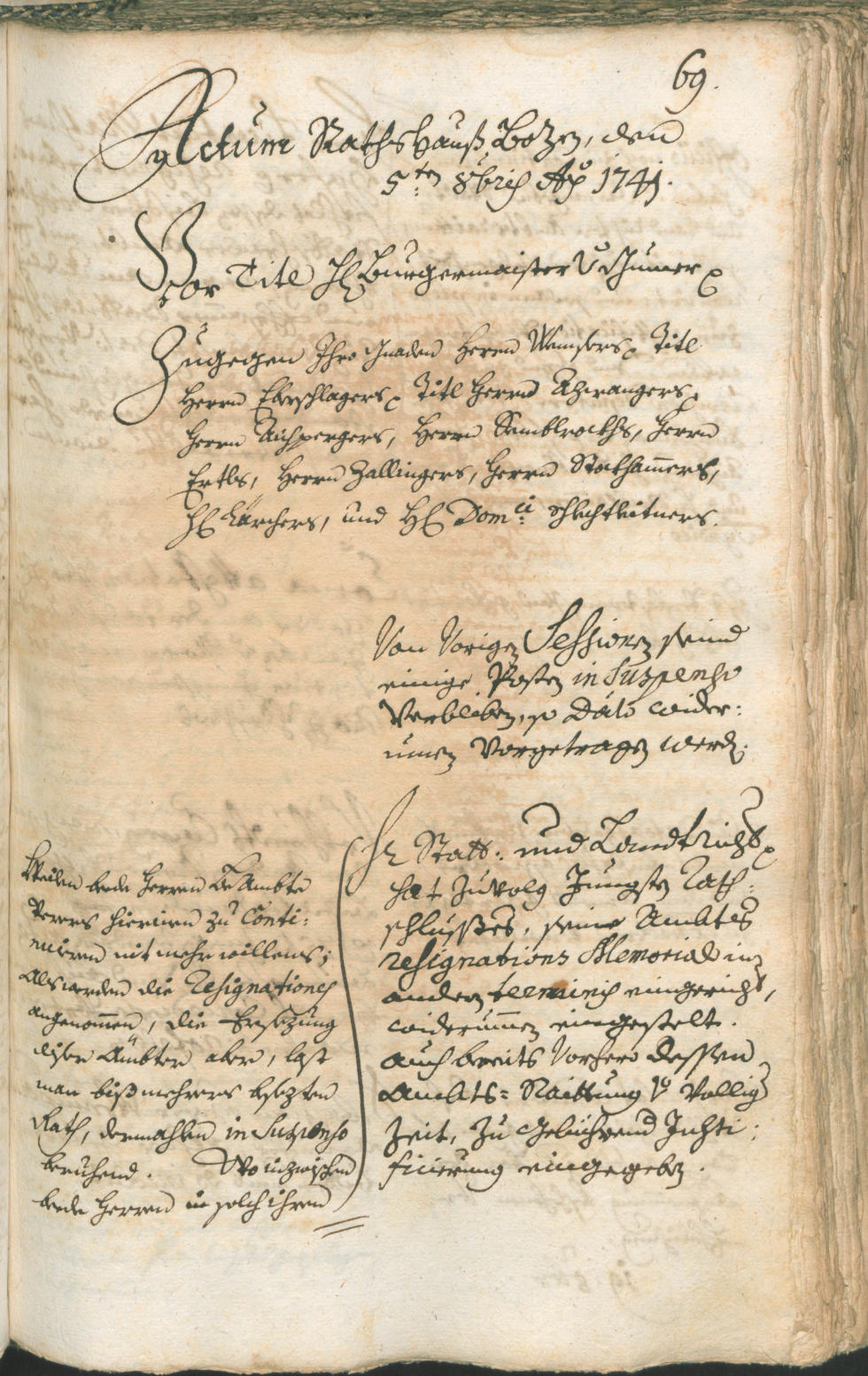 Archivio Storico della Città di Bolzano - BOhisto protocollo consiliare 1741/44 