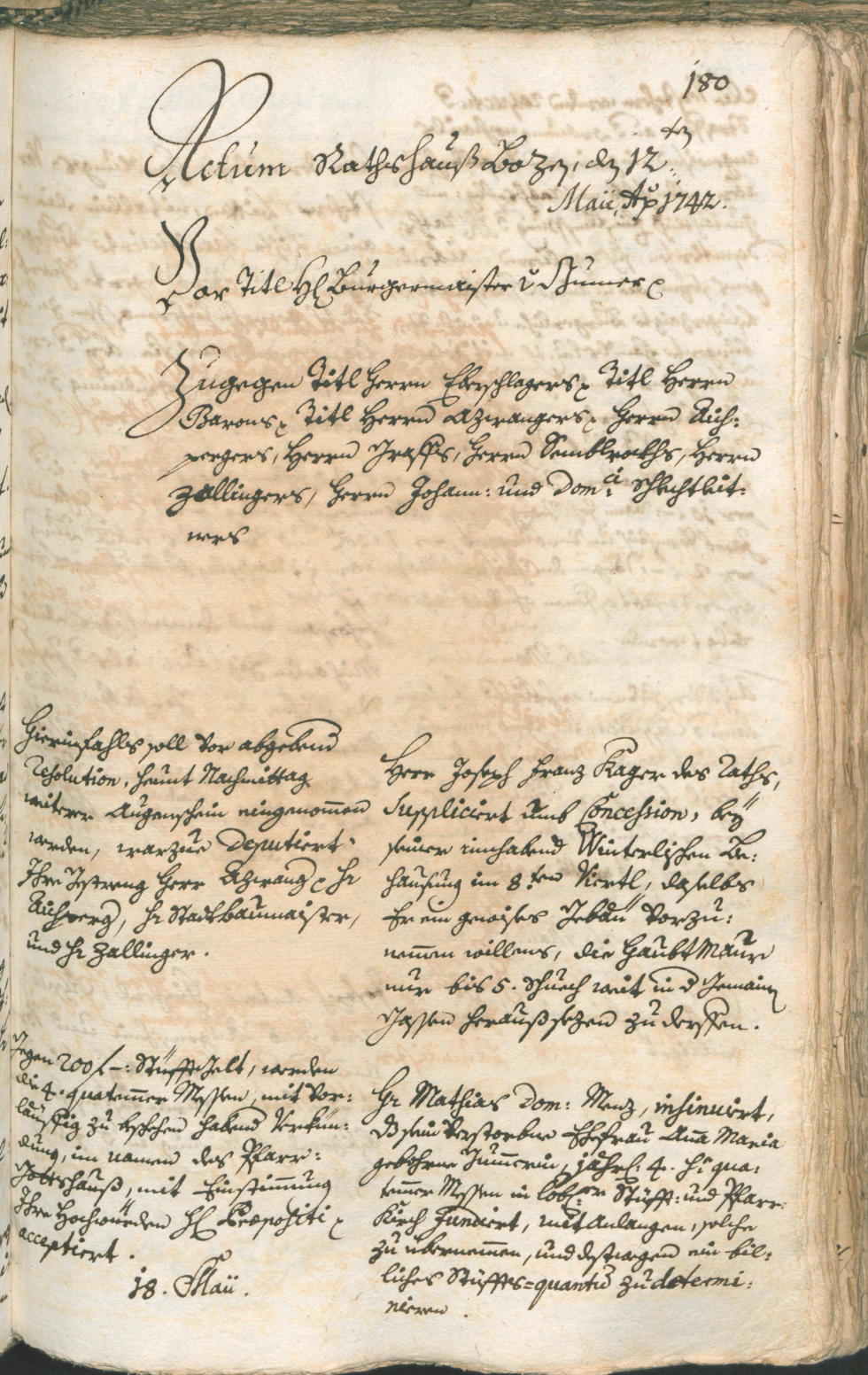 Civic Archives of Bozen-Bolzano - BOhisto Ratsprotokoll 1741/44 