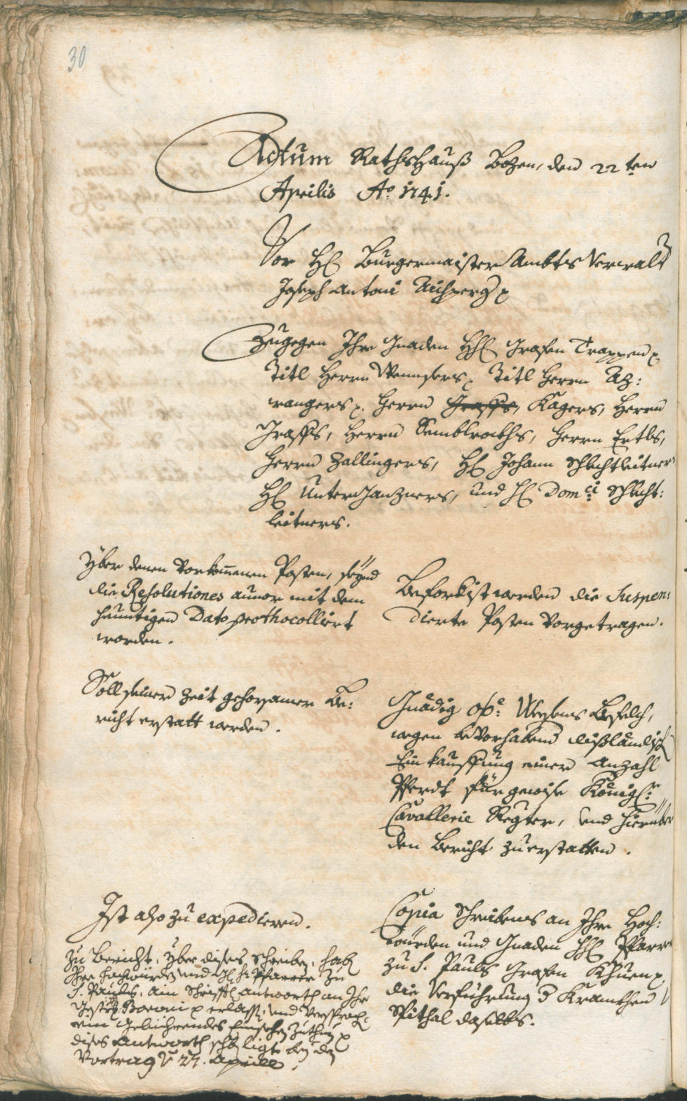 Archivio Storico della Città di Bolzano - BOhisto protocollo consiliare 1741/44 