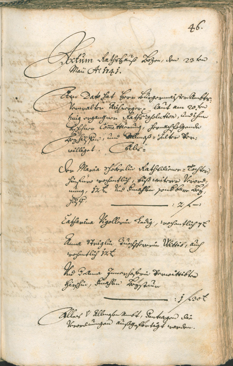 Archivio Storico della Città di Bolzano - BOhisto protocollo consiliare 1741/44 