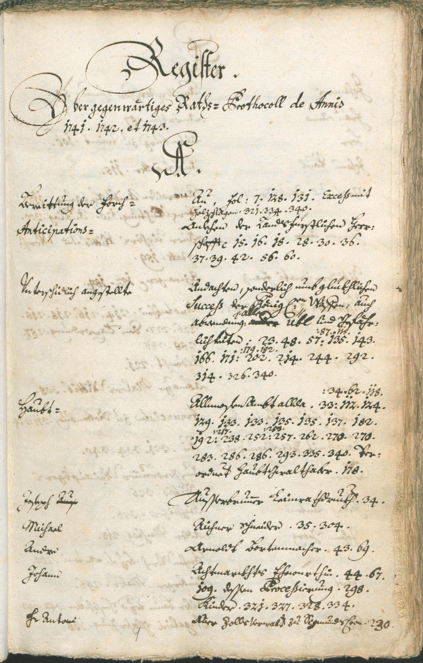 Civic Archives of Bozen-Bolzano - BOhisto Ratsprotokoll 1741/44 