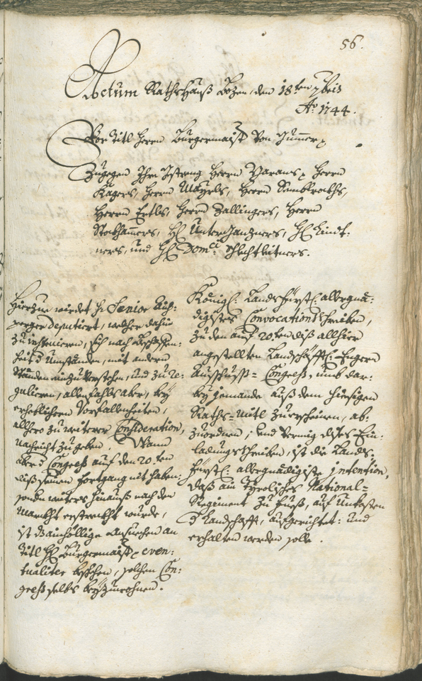 Stadtarchiv Bozen - BOhisto Ratsprotokoll 1744/47 