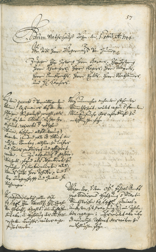 Civic Archives of Bozen-Bolzano - BOhisto Ratsprotokoll 1744/47 