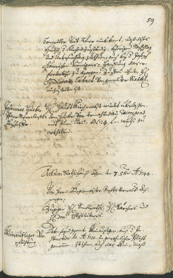 Stadtarchiv Bozen - BOhisto Ratsprotokoll 1744/47 