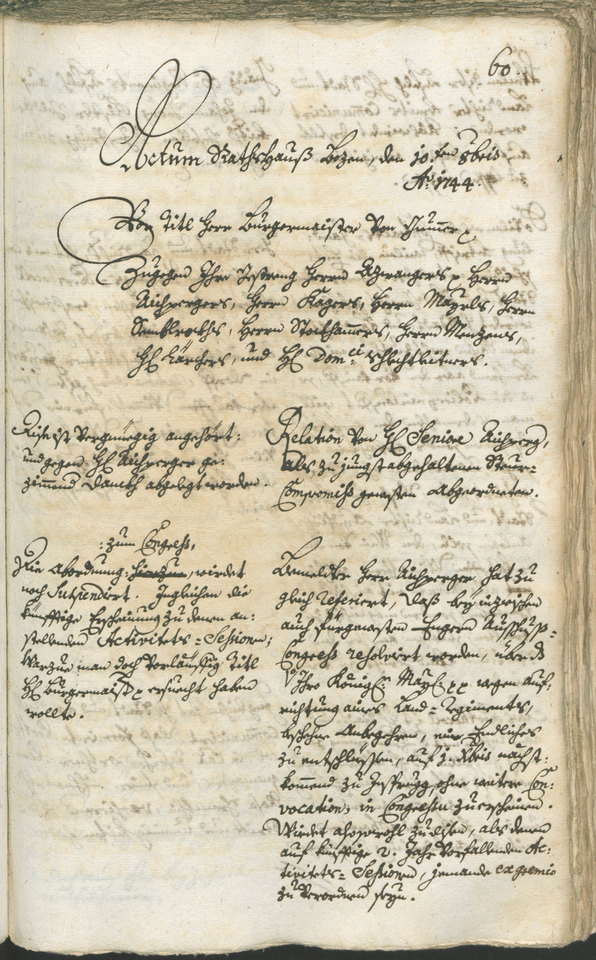 Stadtarchiv Bozen - BOhisto Ratsprotokoll 1744/47 