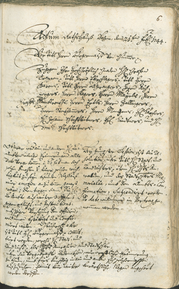 Archivio Storico della Città di Bolzano - BOhisto protocollo consiliare 1744/47 