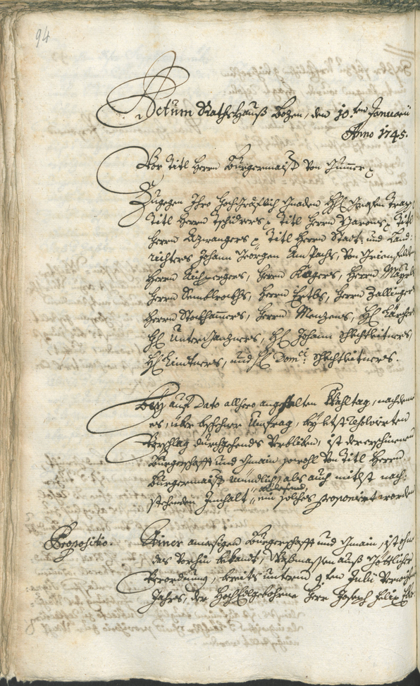 Stadtarchiv Bozen - BOhisto Ratsprotokoll 1744/47 