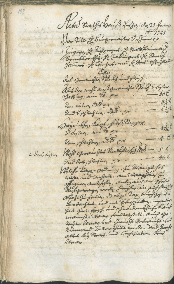 Stadtarchiv Bozen - BOhisto Ratsprotokoll 1744/47 