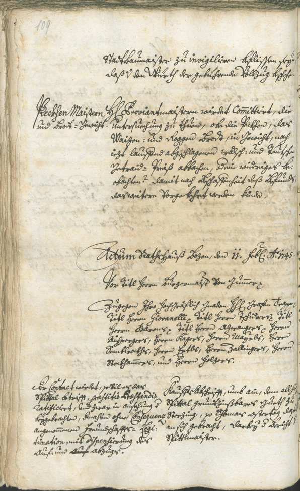 Archivio Storico della Città di Bolzano - BOhisto protocollo consiliare 1744/47 