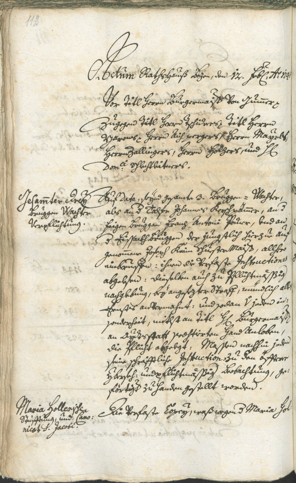 Stadtarchiv Bozen - BOhisto Ratsprotokoll 1744/47 