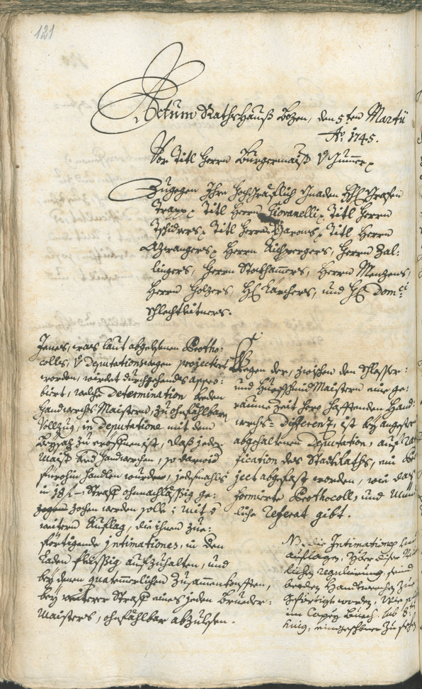 Civic Archives of Bozen-Bolzano - BOhisto Ratsprotokoll 1744/47 