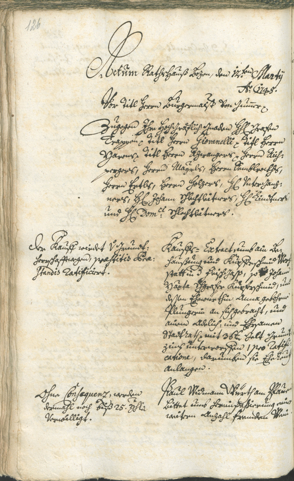 Stadtarchiv Bozen - BOhisto Ratsprotokoll 1744/47 