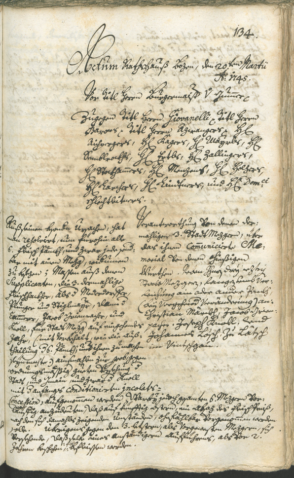 Archivio Storico della Città di Bolzano - BOhisto protocollo consiliare 1744/47 