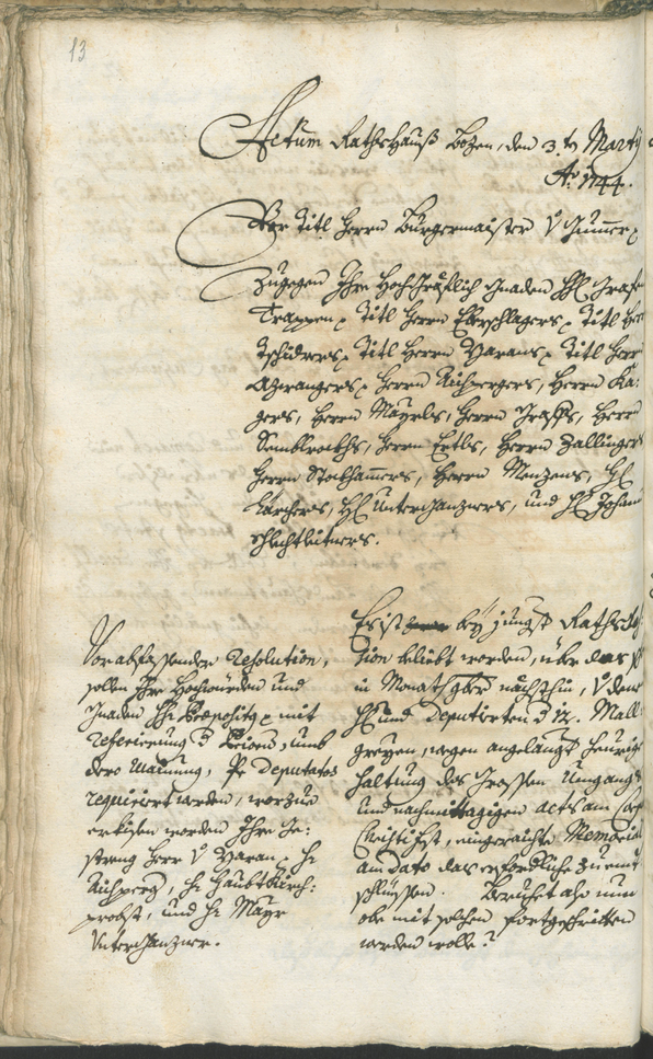 Archivio Storico della Città di Bolzano - BOhisto protocollo consiliare 1744/47 