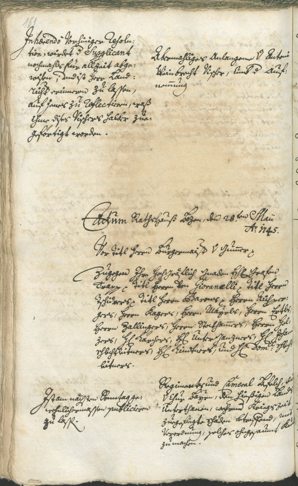 Civic Archives of Bozen-Bolzano - BOhisto Ratsprotokoll 1744/47 