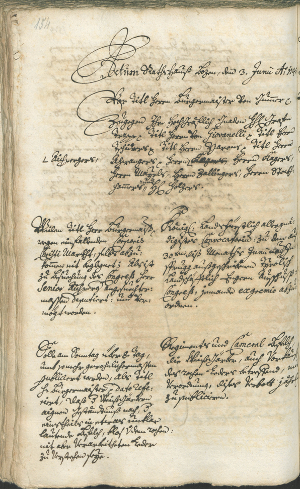 Stadtarchiv Bozen - BOhisto Ratsprotokoll 1744/47 