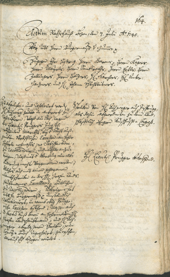 Archivio Storico della Città di Bolzano - BOhisto protocollo consiliare 1744/47 