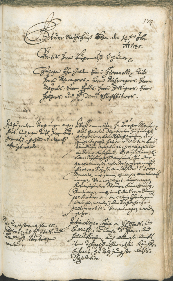 Stadtarchiv Bozen - BOhisto Ratsprotokoll 1744/47 