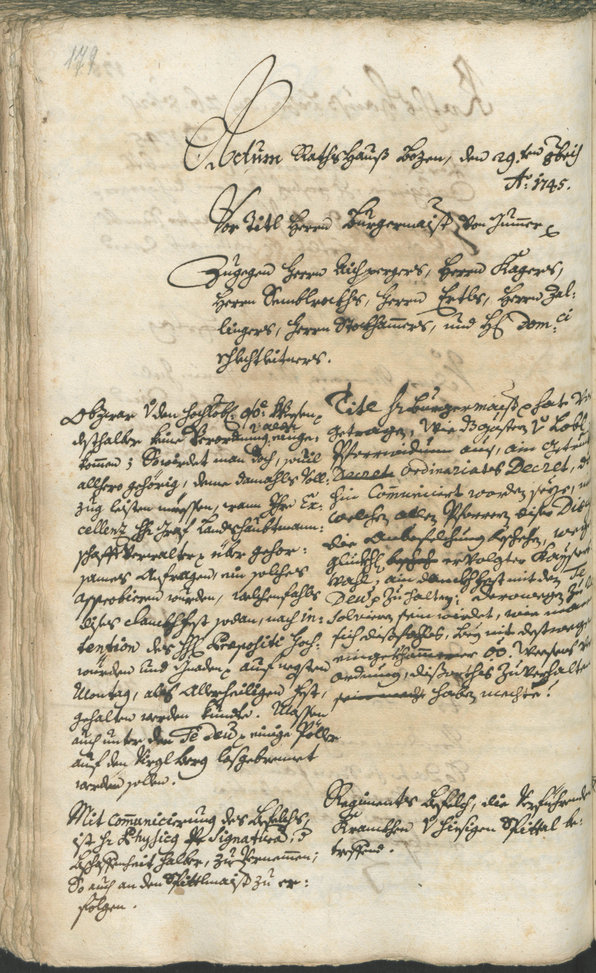 Civic Archives of Bozen-Bolzano - BOhisto Ratsprotokoll 1744/47 