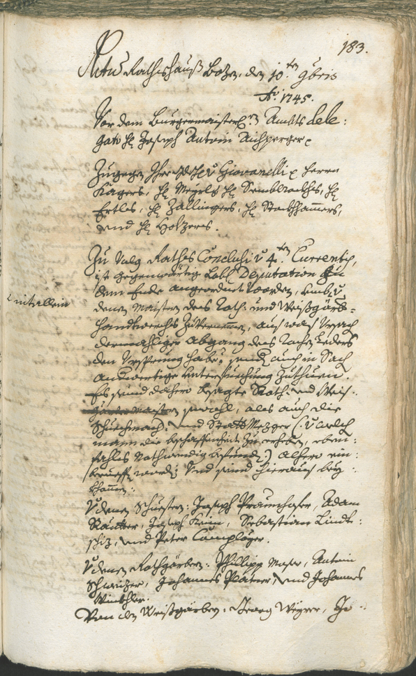 Archivio Storico della Città di Bolzano - BOhisto protocollo consiliare 1744/47 