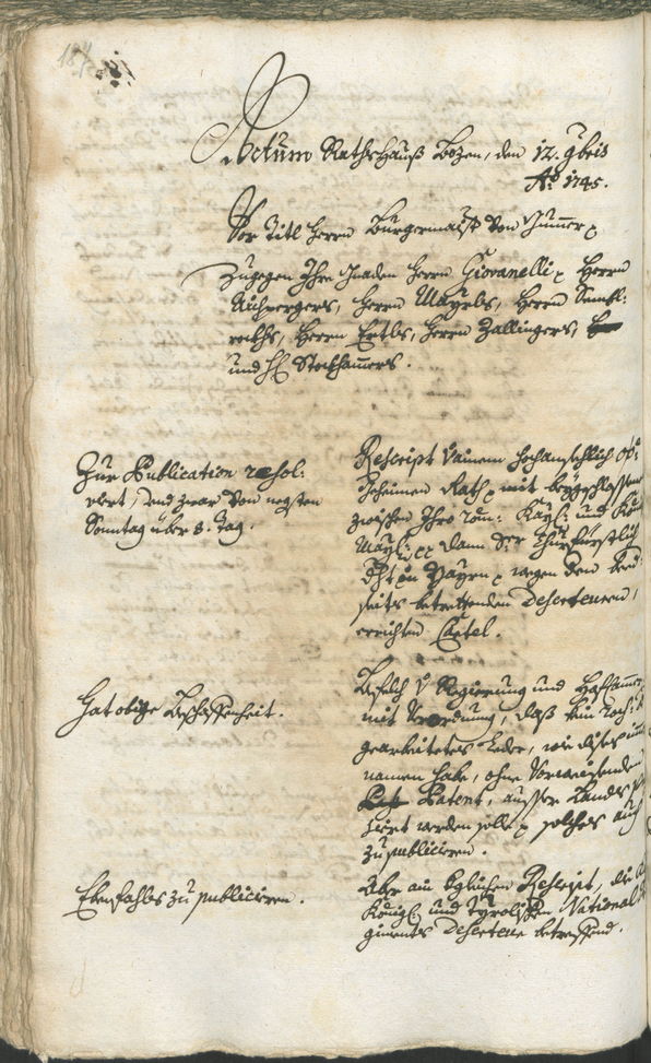 Civic Archives of Bozen-Bolzano - BOhisto Ratsprotokoll 1744/47 