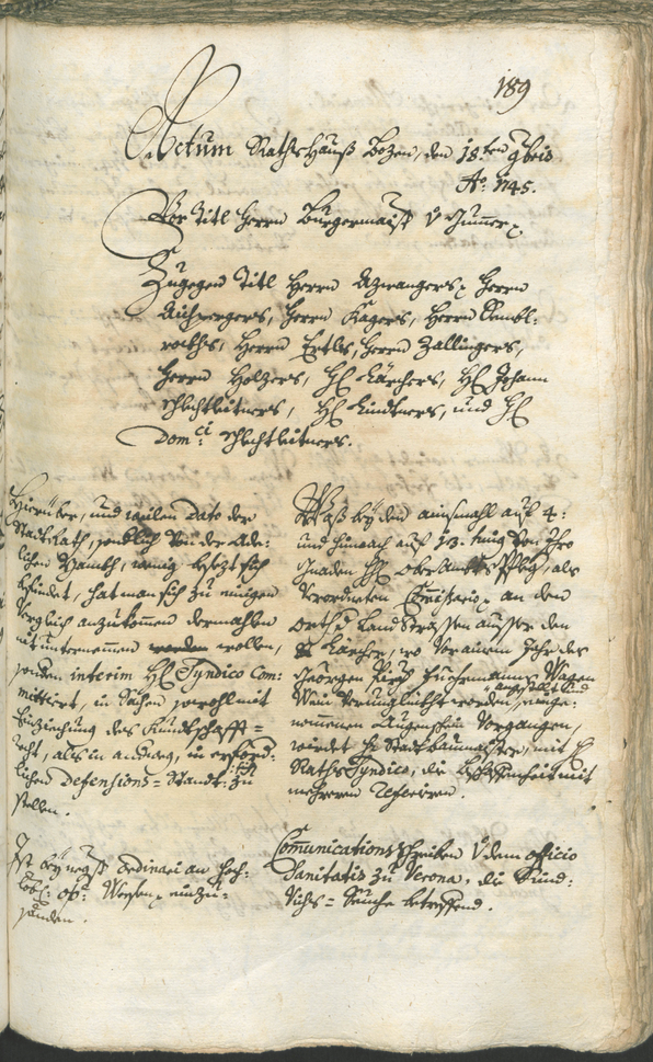 Archivio Storico della Città di Bolzano - BOhisto protocollo consiliare 1744/47 