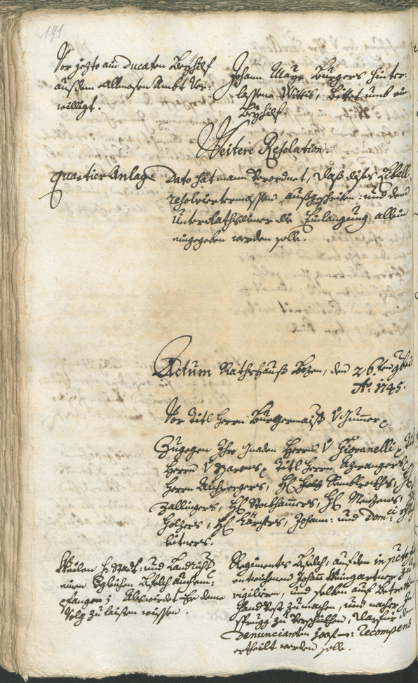 Civic Archives of Bozen-Bolzano - BOhisto Ratsprotokoll 1744/47 