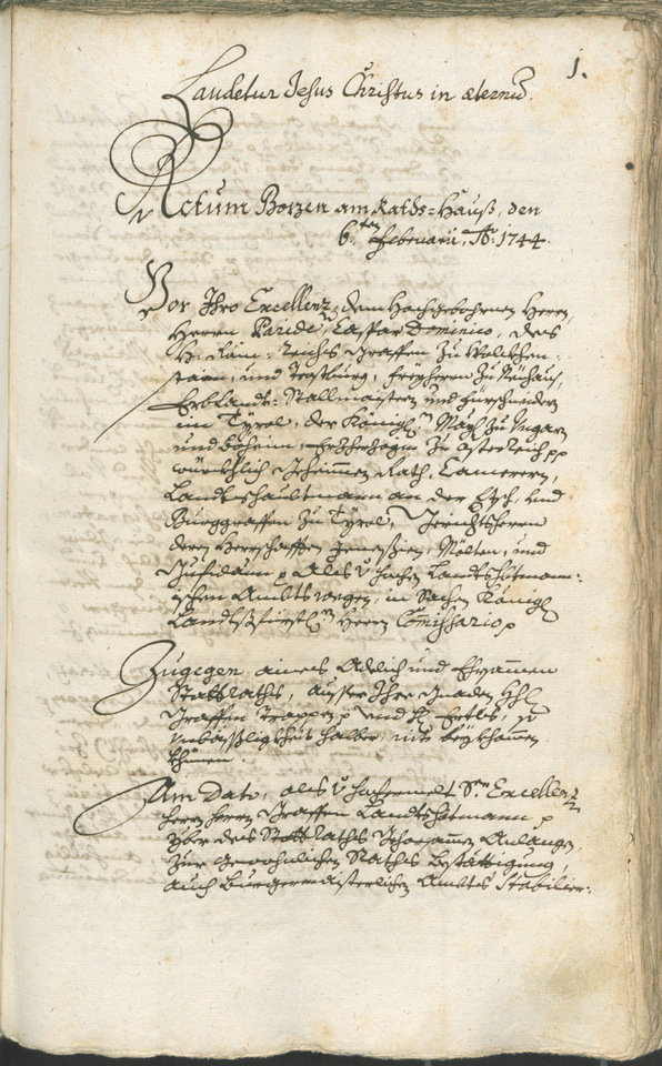 Stadtarchiv Bozen - BOhisto Ratsprotokoll 1744/47 