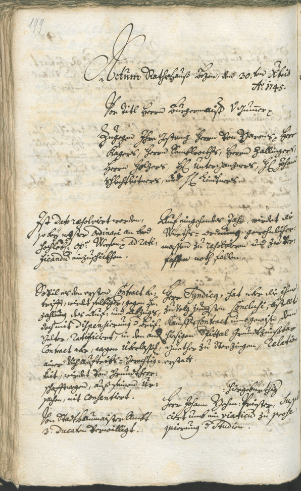 Civic Archives of Bozen-Bolzano - BOhisto Ratsprotokoll 1744/47 